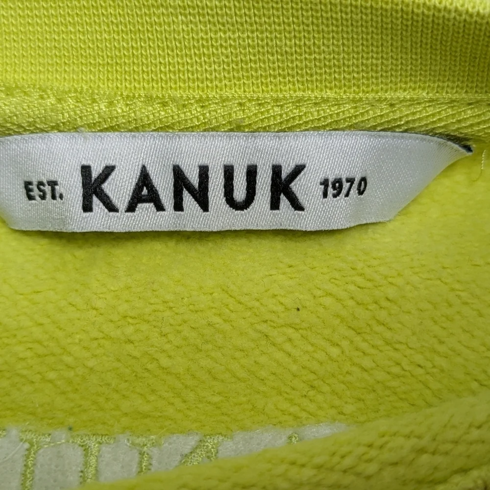 Kanuk Koroc crewneck Sweatshirt Lime Green 100% Cotton Canada size XS - Picture 3 of 12